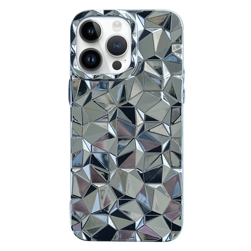 Electroplating Honeycomb Edged TPU Phone Case for iPhone 12 Pro - Silver