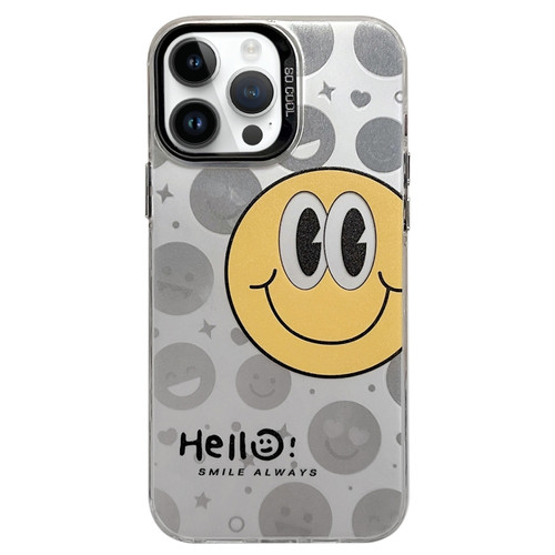 English Characters PC Phone Case for iPhone 12 Pro - Big Smiley Face