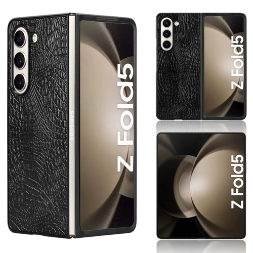 Crocodile Texture Back Cover Phone Case for Samsung Galaxy Z Fold5 5G - Black