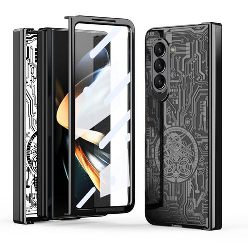 Mechanical Legend Integrated Electroplating All-inclusive Phone Case for Samsung Galaxy Z Fold5 5G - Black