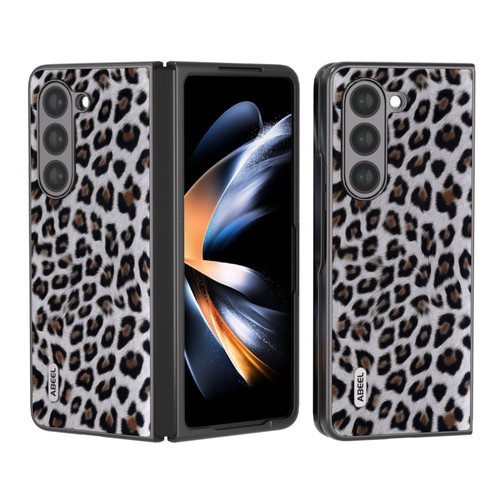 ABEEL Black Edge Leopard Phone Case for Samsung Galaxy Z Fold5 5G - Silver