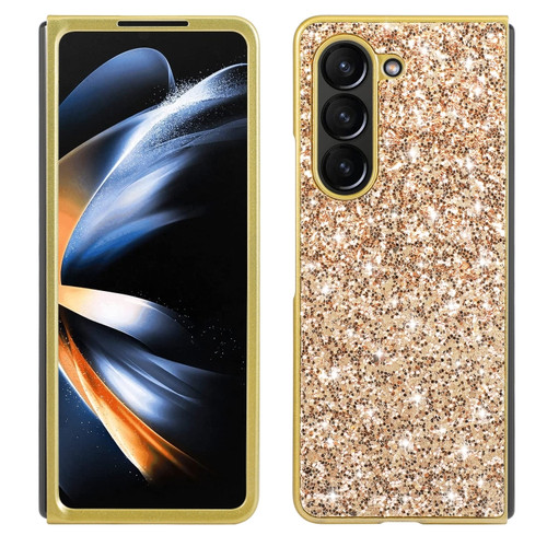 Glitter Powder Shockproof TPU Phone Case for Samsung Galaxy Z Fold5 5G - Gold