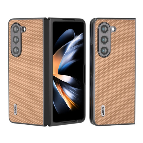 ABEEL Carbon Fiber Texture Protective Phone Case for Samsung Galaxy Z Fold5 5G - Gold