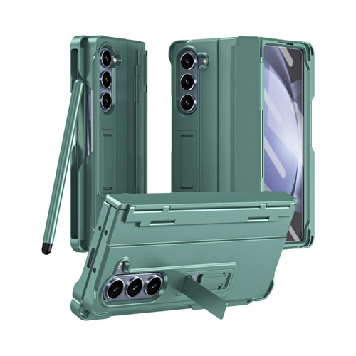 Diamond Case-film Integral Hinge Shockproof Phone Case with Pen for Samsung Galaxy Z Fold5 5G - Green