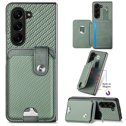 Card Wallet Kickstand Back Phone Case with Tool Knife for Samsung Galaxy Z Fold5 5G - Green