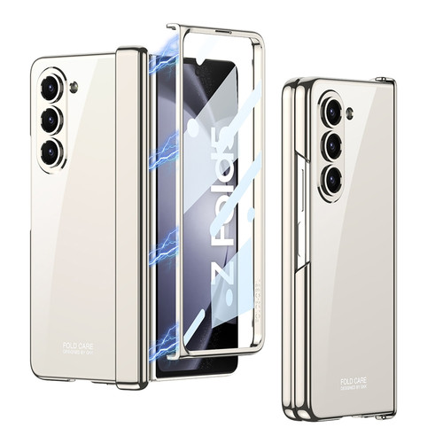 GKK Integrated Magnetic Phantom Hinge Folding Phone Case for Samsung Galaxy Z Fold5 5G - White