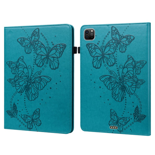 Embossed Butterfly Leather Tablet Case for iPad Pro 11 - Blue