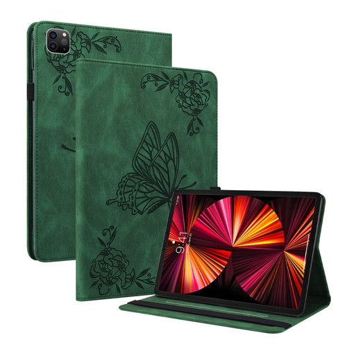 Butterfly Flower Embossed Leather Tablet Case for iPad Pro 11 - Green