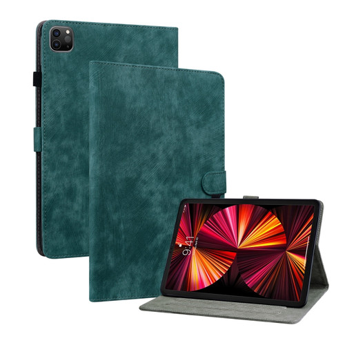 Tiger Pattern PU Tablet Case With Sleep / Wake-up Function For iPad Pro 11 2022 / 2021 / 2020 / 2018 / Air 2020 10.9 - Dark Green
