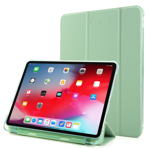 Multi-folding Horizontal Flip PU Leather + Shockproof Airbag TPU Tablet Case with Holder & Pen Slot & Wake-up / Sleep Function for iPad Pro 11 - Green