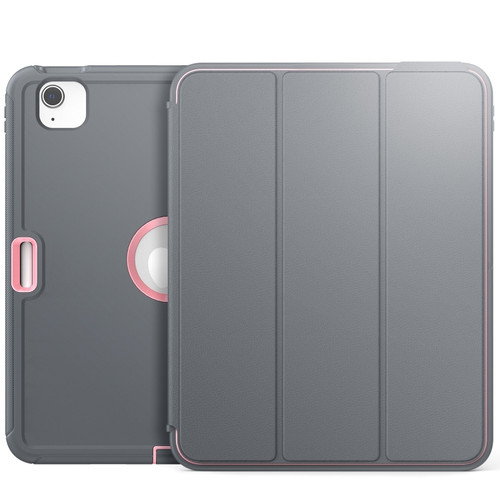 3-Fold Amor Shockproof Smart Tablet Case for iPad Pro 11 - Grey Pink
