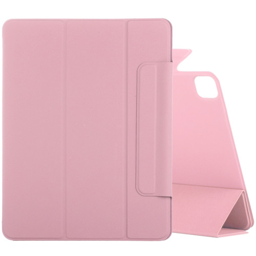 Horizontal Flip Ultra-thin Fixed Buckle Magnetic PU Leather Tablet Case With Three-folding Holder & Sleep / Wake-up Function for iPad Pro 11 - Light Pink