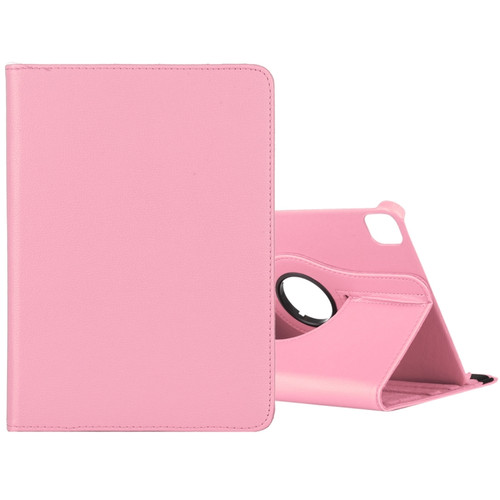 Litchi Texture Horizontal Flip 360 Degrees Rotation Leather Tablet Case with Holder for iPad Pro 11 - Pink