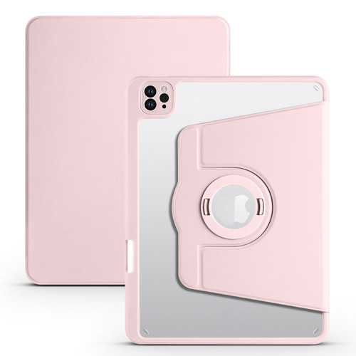 Acrylic 360 Rotation Detachable Leather Tablet Case for iPad Pro 11 - Sand Pink