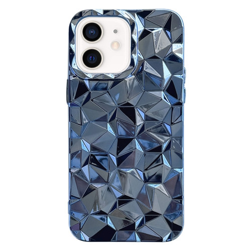 Electroplating Honeycomb Edged TPU Phone Case for iPhone 12 - Blue