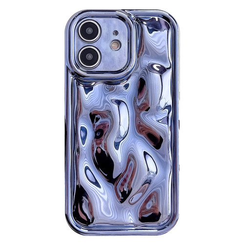 Electroplating Meteorite Texture TPU Phone Case for iPhone 12 - Blue