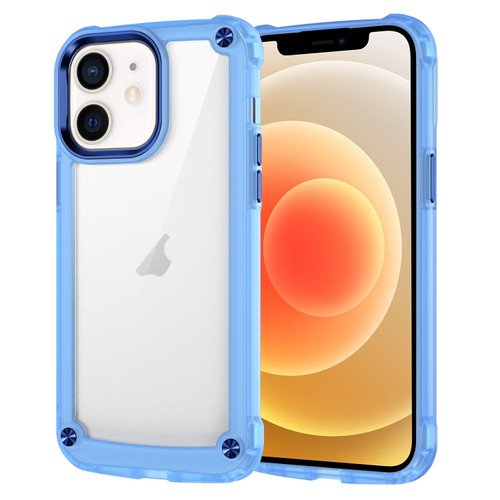 Skin Feel TPU + PC Phone Case for iPhone 12 - Transparent Blue