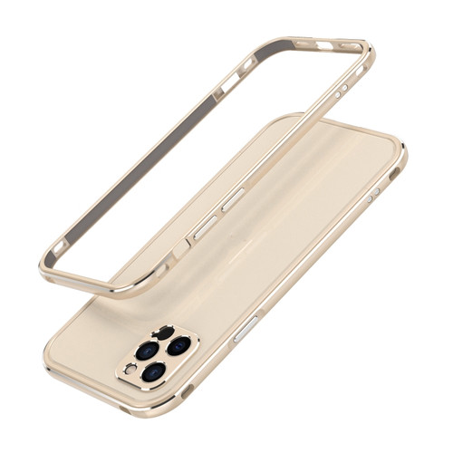 Aurora Series Lens Protector + Metal Frame Protective Case for iPhone 12 - Gold