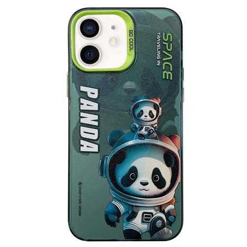 Astronaut Pattern PC Phone Case for iPhone 12 - Green Space Panda