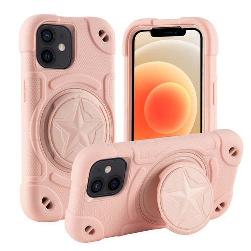 Shield PC Hybrid Silicone Phone Case for iPhone 12 - Rose Pink