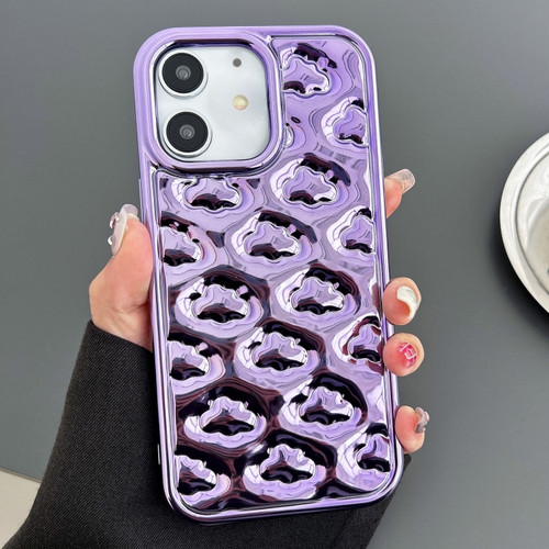Cloud Texture Electroplated TPU Phone Case for iPhone 12 - Purple