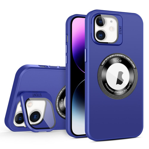 Skin Feel Magnifier MagSafe Lens Holder Phone Case for iPhone 12 - Purple