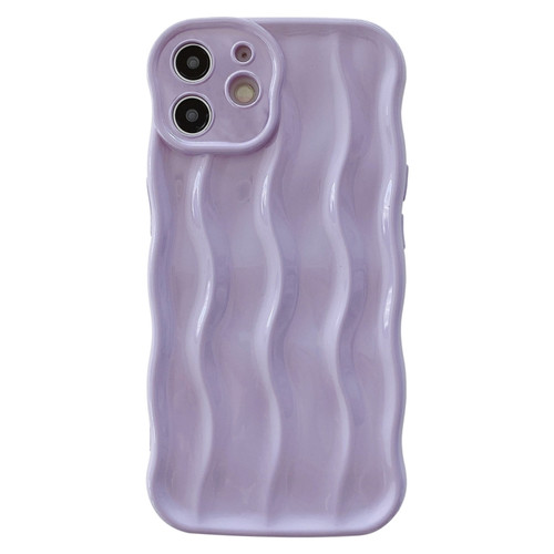 Wave Texture Bright TPU Phone Case for iPhone 12 - Purple