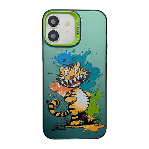 Cute Animal Pattern Series PC + TPU Phone Case for iPhone 12 - Tiger