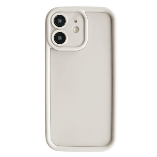 Fine Hole Shockproof Frame Frosted TPU Phone Case for iPhone 12 - Beige