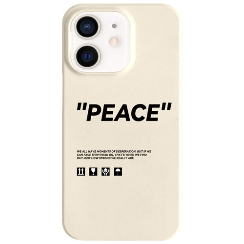 Painted Pattern Skin-friendly PC Phone Case for iPhone 12 - Beige World Peace