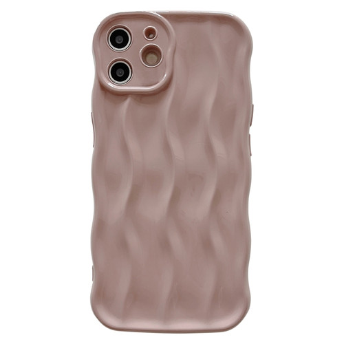 Wave Texture Bright TPU Phone Case for iPhone 12 - Apricot