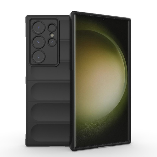 Magic Shield TPU + Flannel Phone Case for Samsung Galaxy S24 Ultra 5G - Black