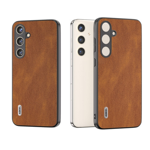 ABEEL Retro Texture PU Phone Case for Samsung Galaxy S24+ 5G - Brown