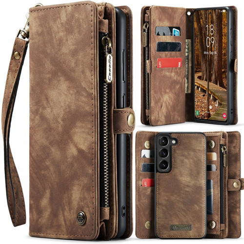 CaseMe 008 Detachable Multifunctional Leather Phone Case for Samsung Galaxy S24+ 5G - Brown