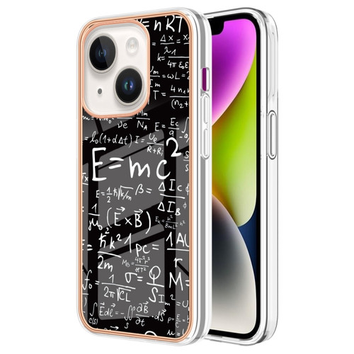 Electroplating Marble Dual-side IMD Phone Case for iPhone 15 - Equation