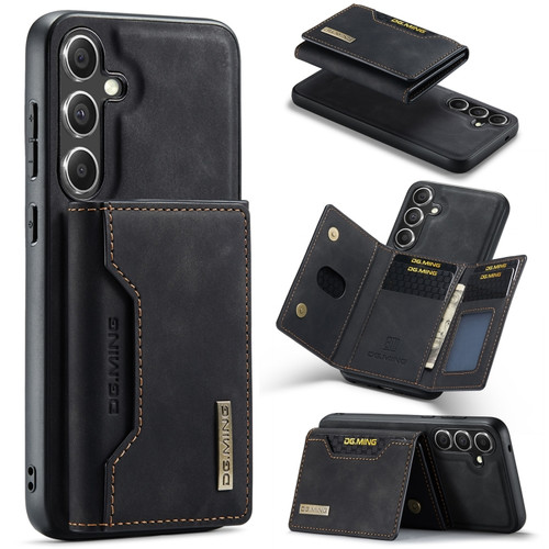 DG.MING M2 Series 3-Fold Multi Card Bag + Magnetic Phone Case for Samsung Galaxy S24 5G - Black