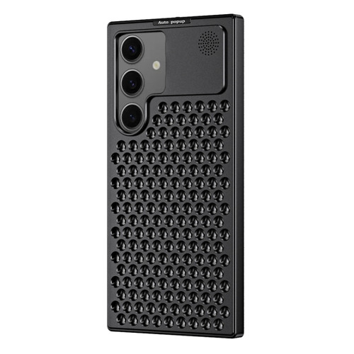 R-JUST RJ58 Aromatherapy Metal Cooling Phone Case for Samsung Galaxy S24 5G - Black