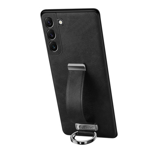 SULADA PC + Leather Texture Skin Feel Shockproof Phone Case for Samsung Galaxy S24 5G - Black
