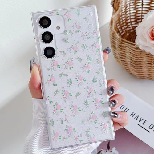 Spring Garden Epoxy TPU Phone Case for Samsung Galaxy S24 5G - F05 Pink and White Flowers