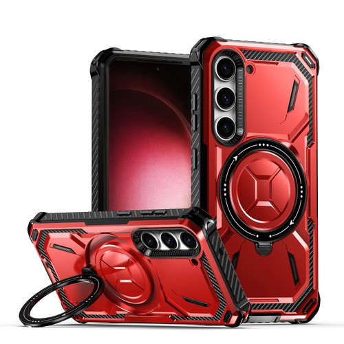 Armor Series Holder Phone Case for Samsung Galaxy S24 5G - Red