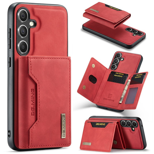 DG.MING M2 Series 3-Fold Multi Card Bag + Magnetic Phone Case for Samsung Galaxy S24 5G - Red