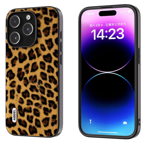 ABEEL Black Edge Leopard Phone Case for iPhone 15 Pro Max - Golden Leopard