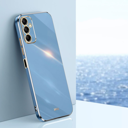 XINLI Straight Edge 6D Electroplate TPU Phone Case for Samsung Galaxy A15 - Celestial Blue