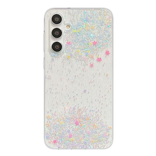 Dreamy Star Glitter Epoxy TPU Phone Case for Samsung Galaxy A15 - Transparent