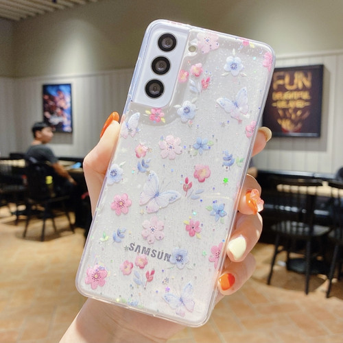 Fresh Small Floral Epoxy TPU Phone Case for Samsung Galaxy A15 - D06 Love of Butterfly