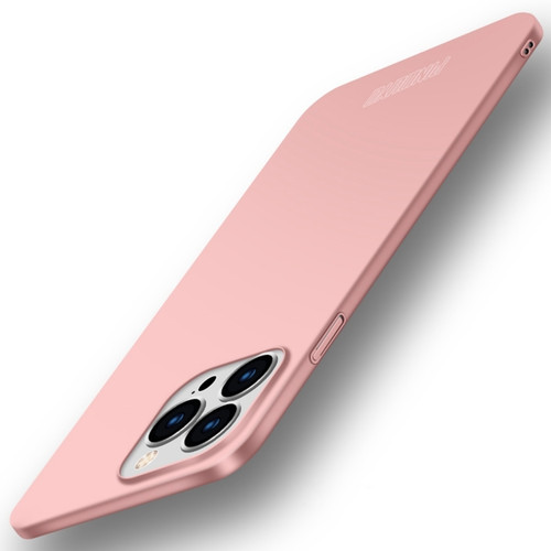 PINWUYO Micro-Frosted PC Ultra-thin Hard Phone Case with Magsafe Magnetic Ring for iPhone 15 Pro Max - Rose Gold