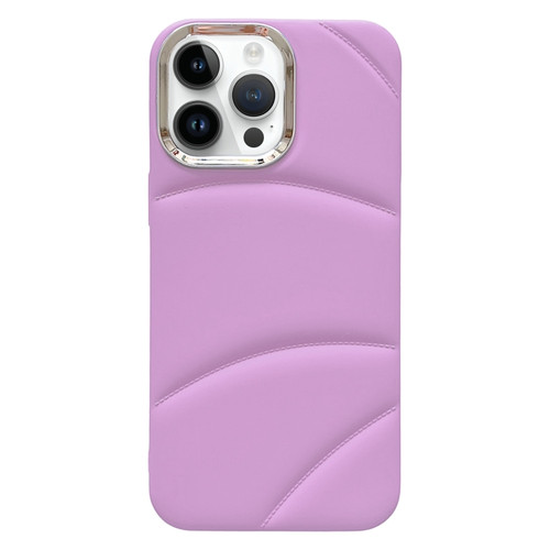 Electroplating Liquid Down Jacket TPU Phone Case for iPhone 15 Pro Max - Purple
