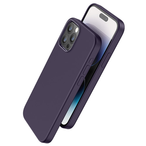 hoco Pure Series Magnetic Liquid Silicone Phone Case for iPhone 15 Pro Max - Purple