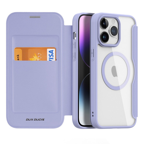 DUX DUCIS Skin X Pro Series Magsafe PC + TPU Phone Leather Case for iPhone 15 Pro Max - Purple