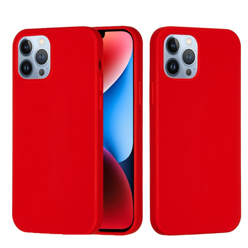 Solid Color Silicone Phone Case for iPhone 15 Pro Max - Red
